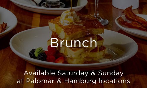 Brunch available Saturday and Sunday at Malone's Palomar and Malone's Hamburg